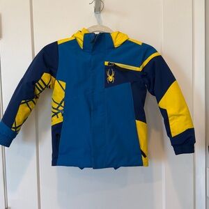 Spyder Kids Jacket in Blue and Yellow